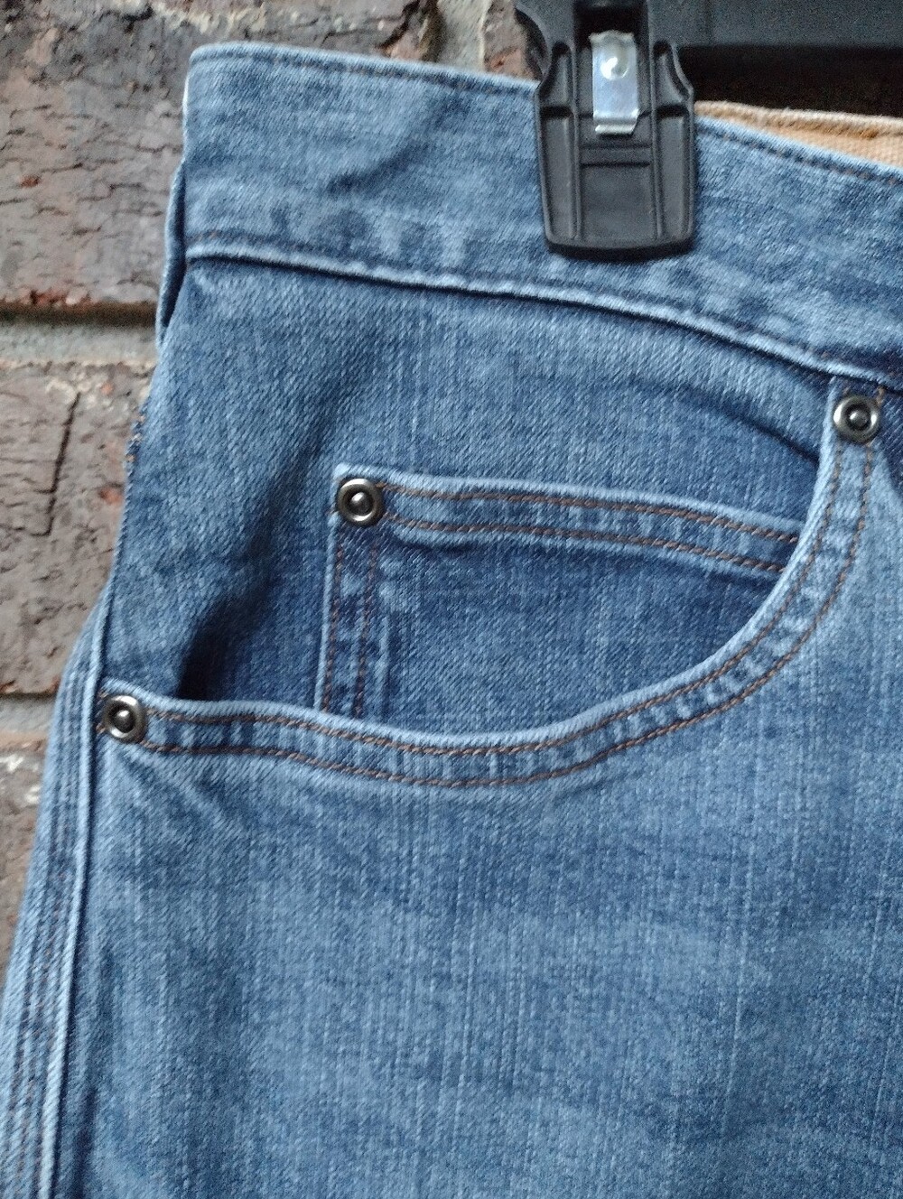 Duluth Trading Flex Ballroom Blue Jeans Mens 38X33 Relaxed Fit Stretch Workwear - Picture 9 of 9